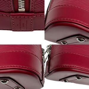 Louis Vuitton Leather hardware handbag Red Epi Alma silver